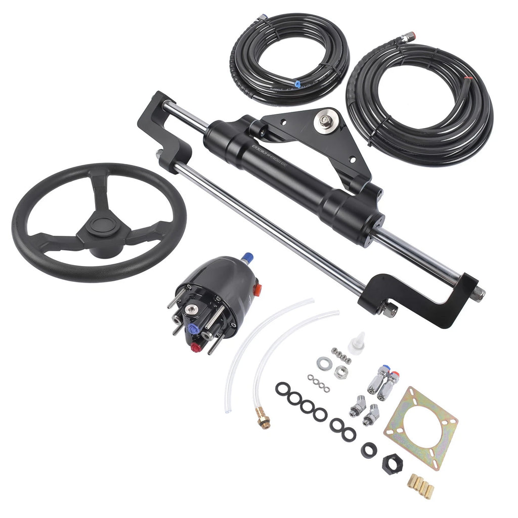 Hydraulic Outboard Boat Steering Kit for Various Models (20ft Hoses)