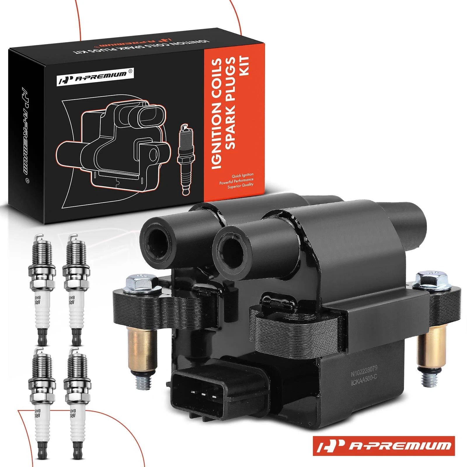 Set of 4 Ignition Coils & Iridium Spark Plugs for Subaru Outback Forester