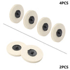 Set of 4 Wool Felt Polishing Wheels for Universal Polisher (3")