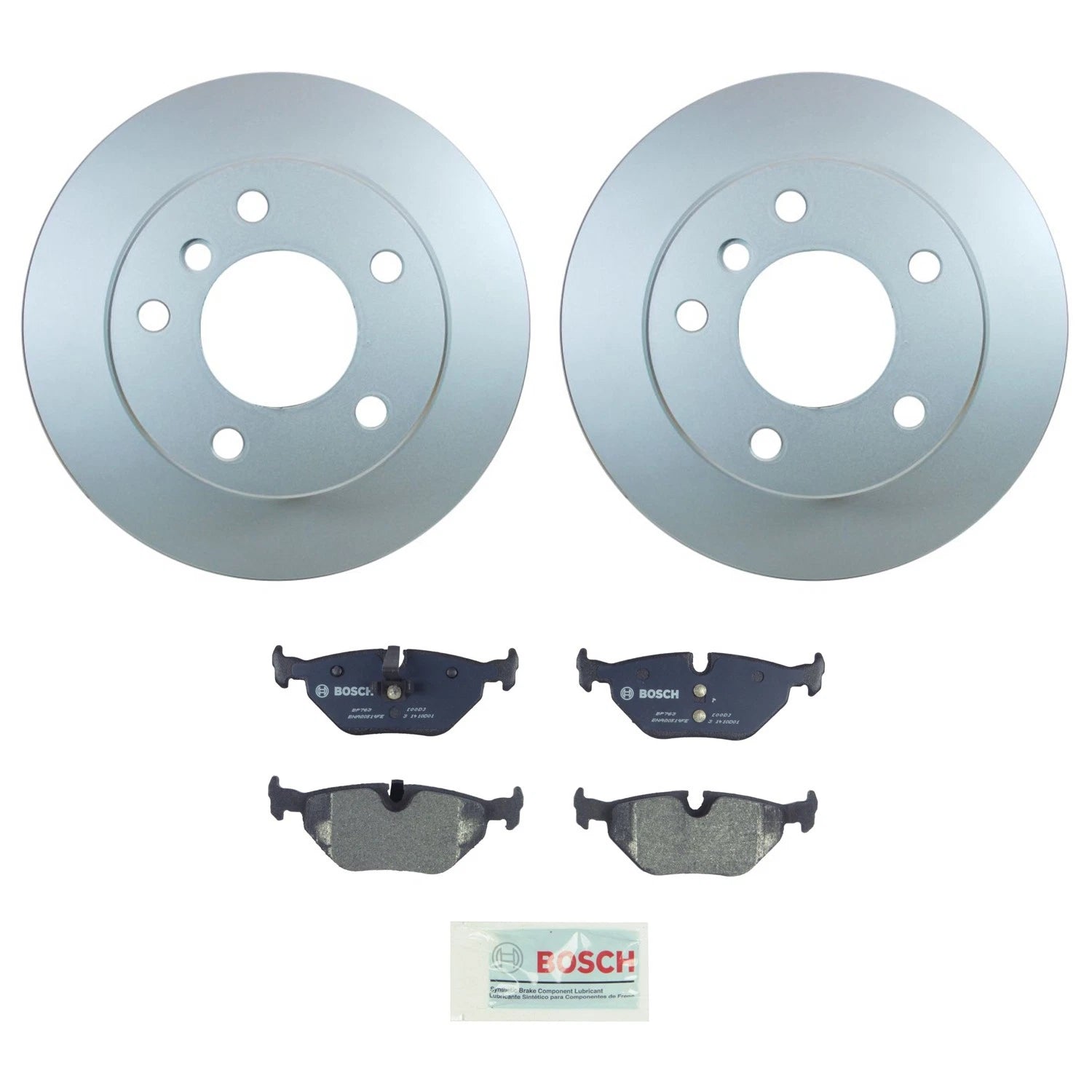Hella Rear Rotors & Bosch Semi-Met Disc Brake Pads Kit for BMW E36 318i (1992–1998)
