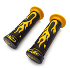 1" Yellow Flame Black Hand Grips for Yamaha FZR YZF 600 (1990–1999)