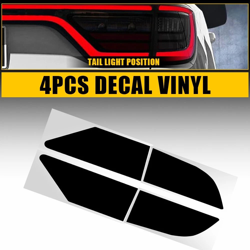 4X Smoke Tail Light Overlay Tint Vinyl Film for Dodge Durango (2014–2021)