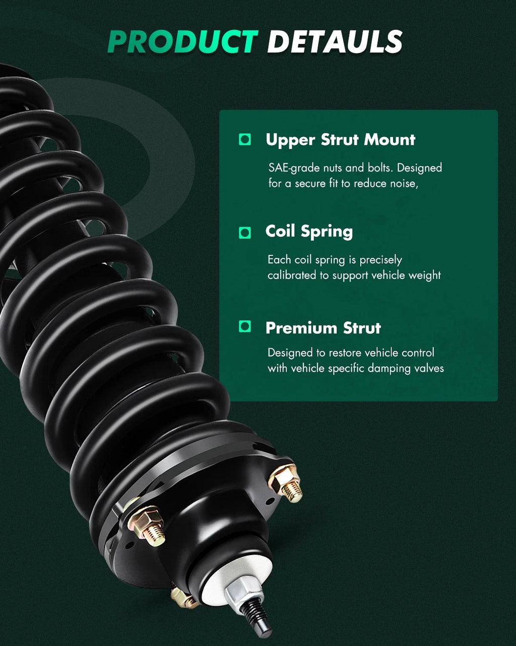 Front Complete Struts w/Spring & Rear Shock Absorber for Toyota Tacoma (2005–2015)