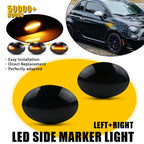 2X Sequential Smoked LED Front Fender Side Marker Lights for Maserati (2007–2019)