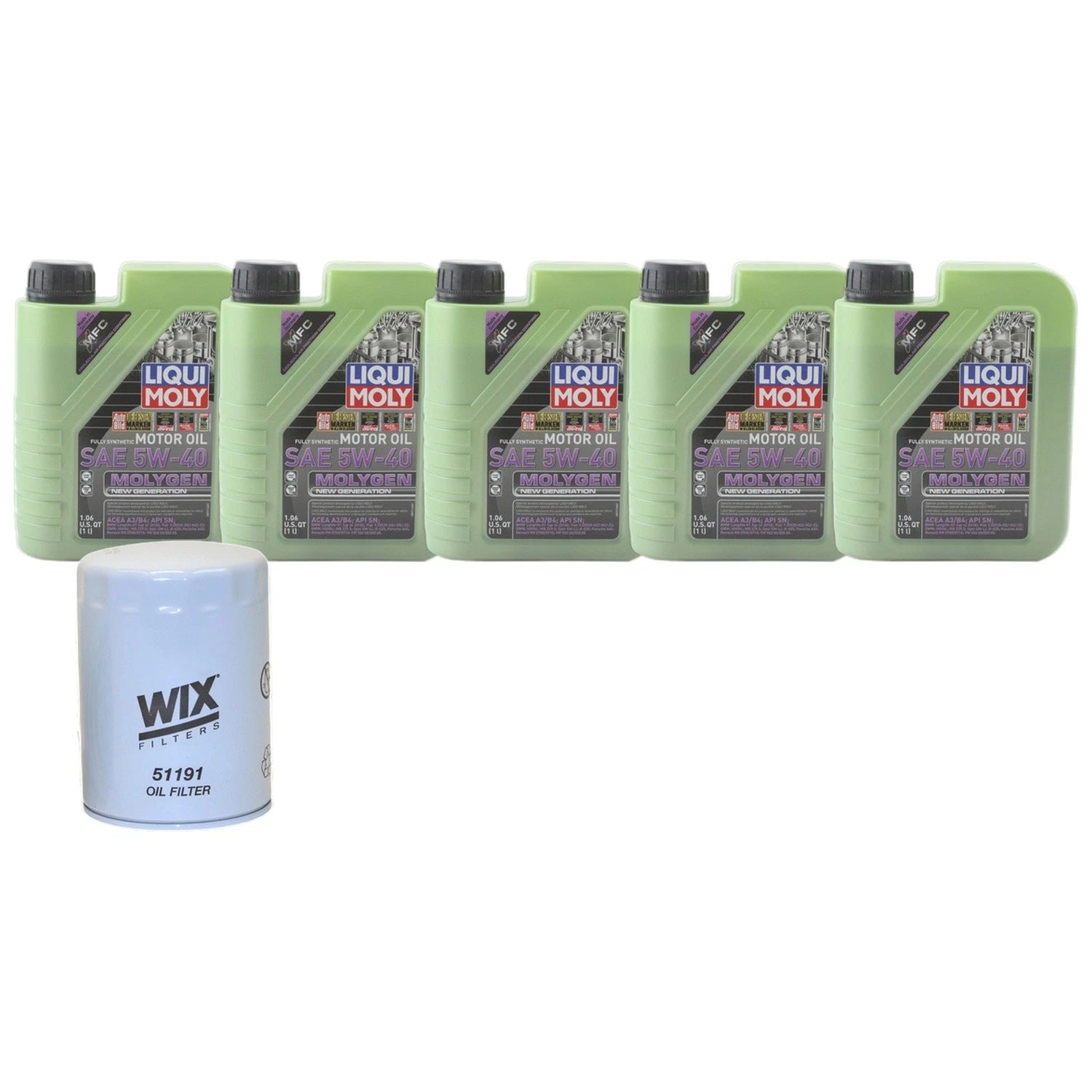 5L Liqui Moly Molygen 5W-40 Engine Oil Change Kit for A4, Passat