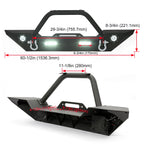 Front Bumper w/LED Lights for Jeep Wrangler JK JL (2007–2024) Gladiator JT (2020–2024)