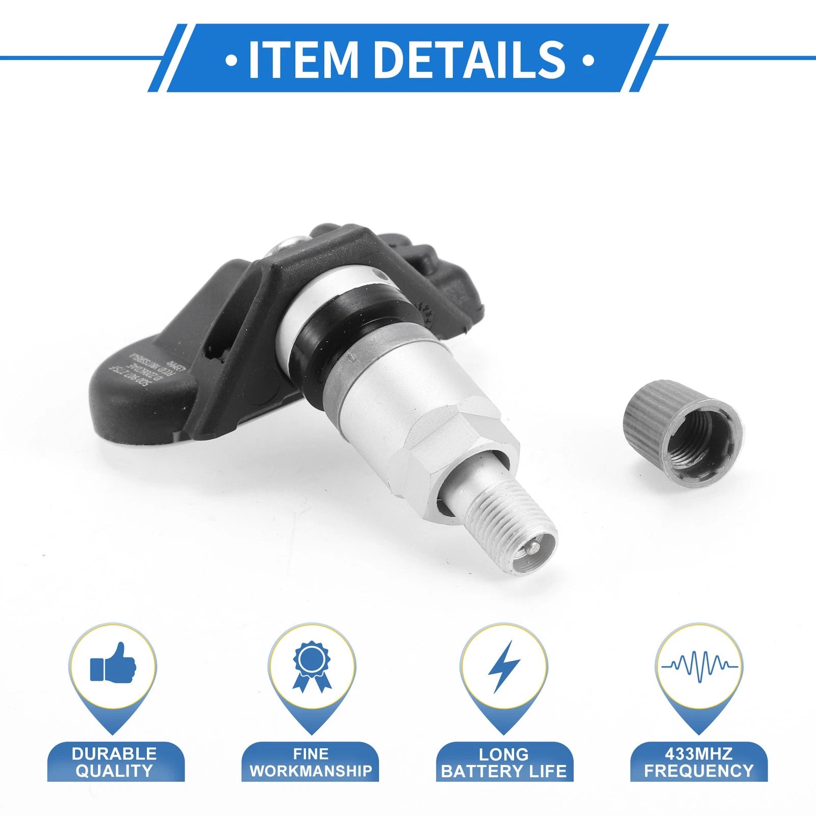 Tire Pressure Sensor PAB907275/5Q0907275F for Audi A6 (2022–2023) 1 Pc 433MHz
