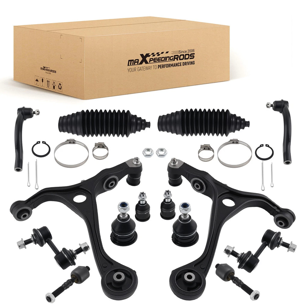 14pc Front Lower Control Arms Tie Rods Sway Bars for Honda Accord (2003–2006)