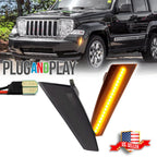 Smoked Lens Amber LED Side Marker Lights for Jeep Liberty (2008–2012)