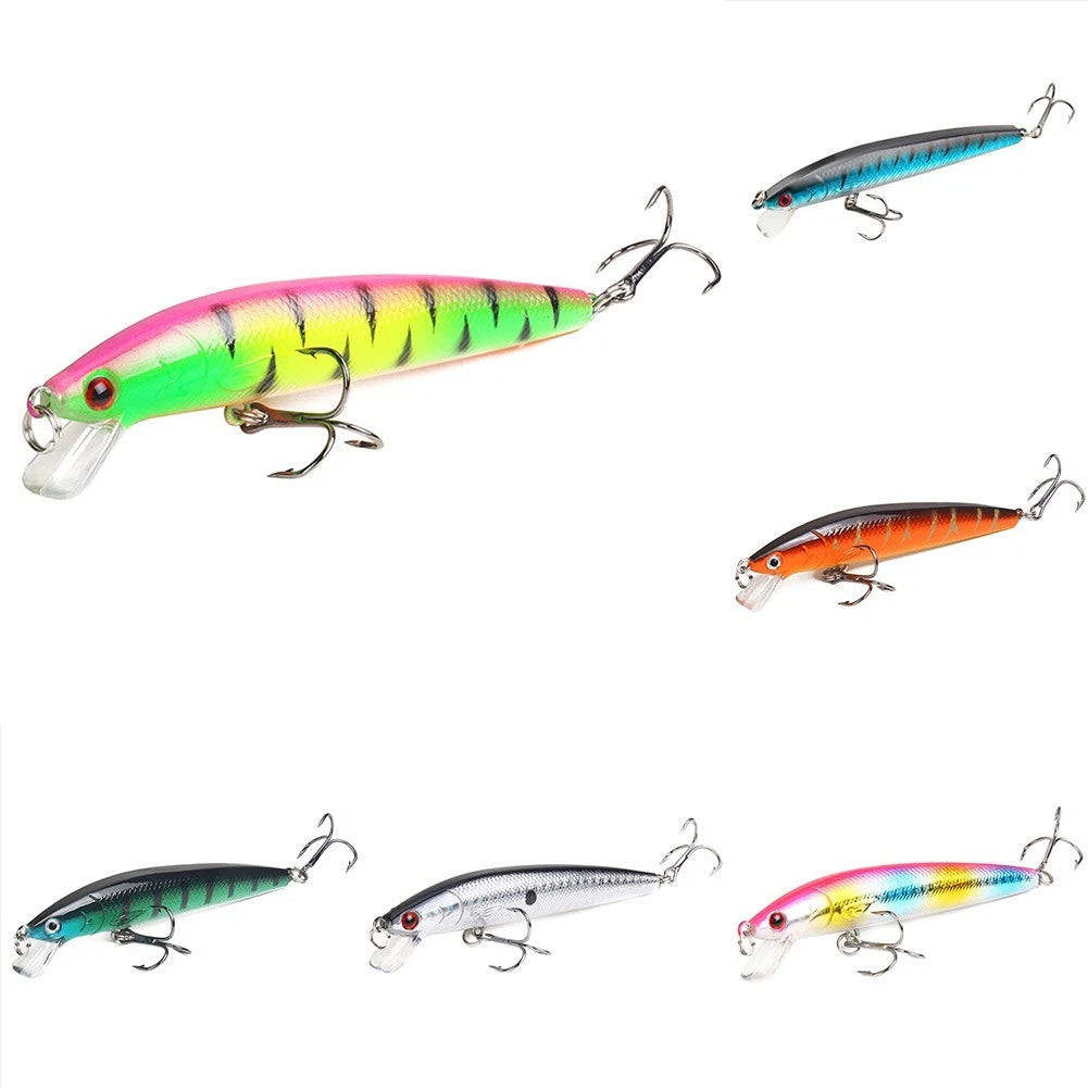 Set of 4 Minnow Fishing Lures for Bass Pike (10cm, 9g)