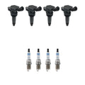 Set of 4 Ignition Coils & Spark Plugs for Kia Rondo 2.4 L4 (2007–2012)