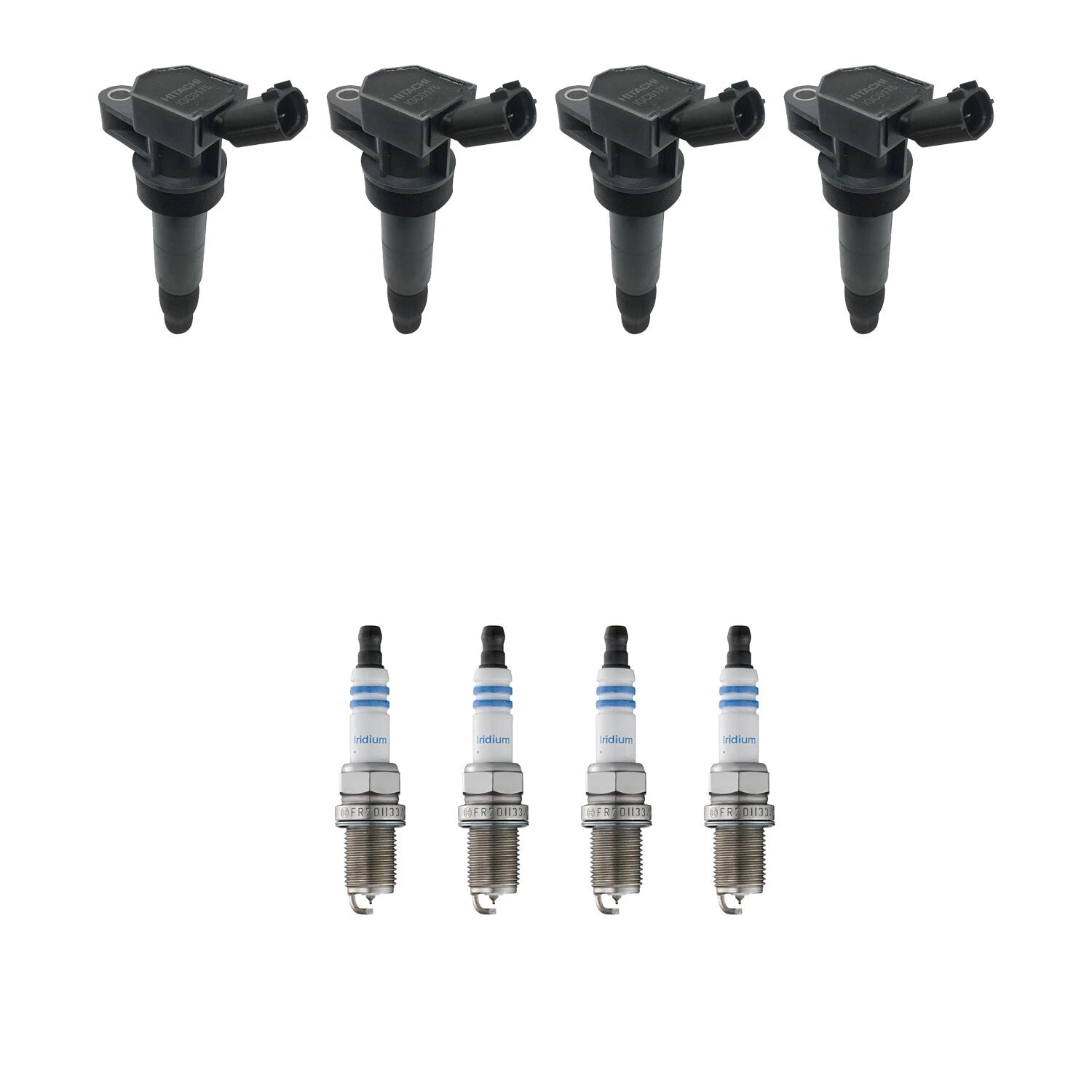 Set of 4 Ignition Coils & Spark Plugs for Kia Rondo 2.4 L4 (2007–2012)