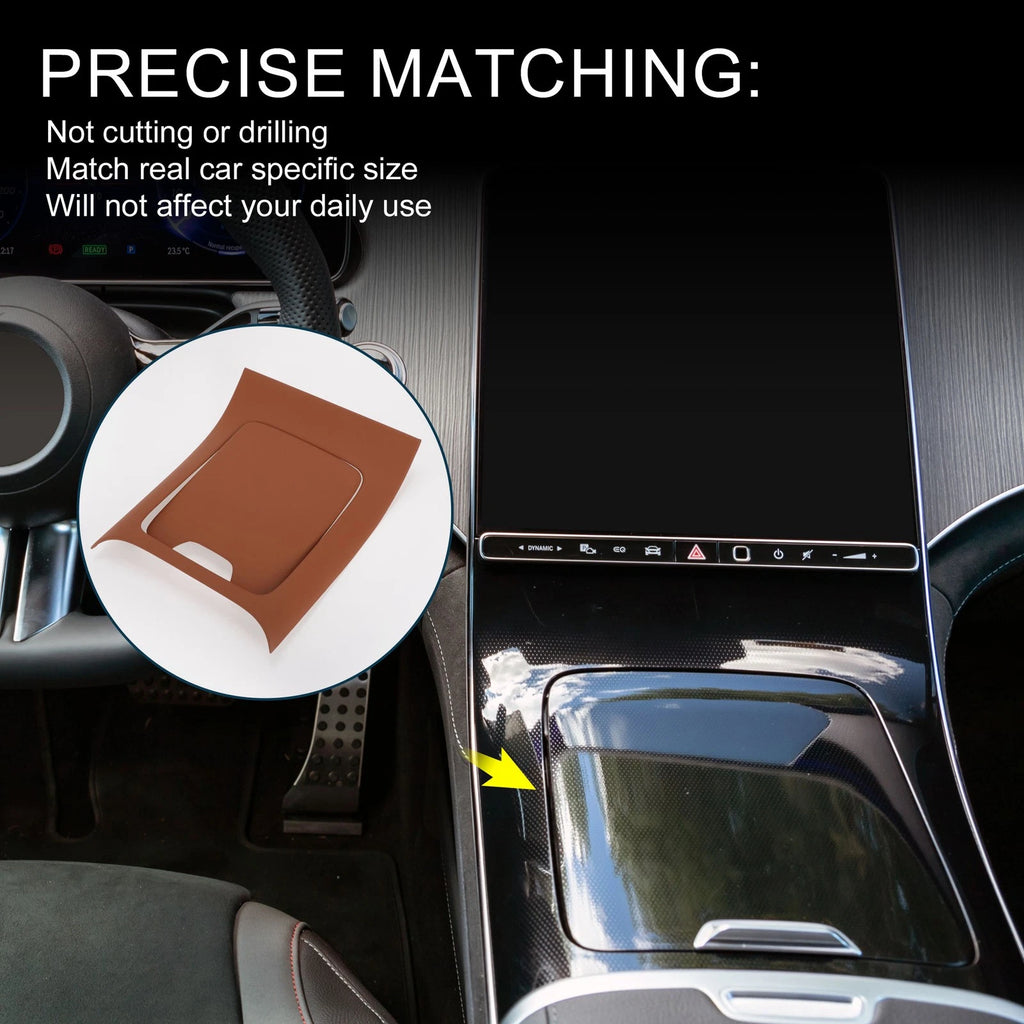 Set of 1 Center Console Panel Sticker for Mercedes-Benz EQE350 (2022–2024) Brown