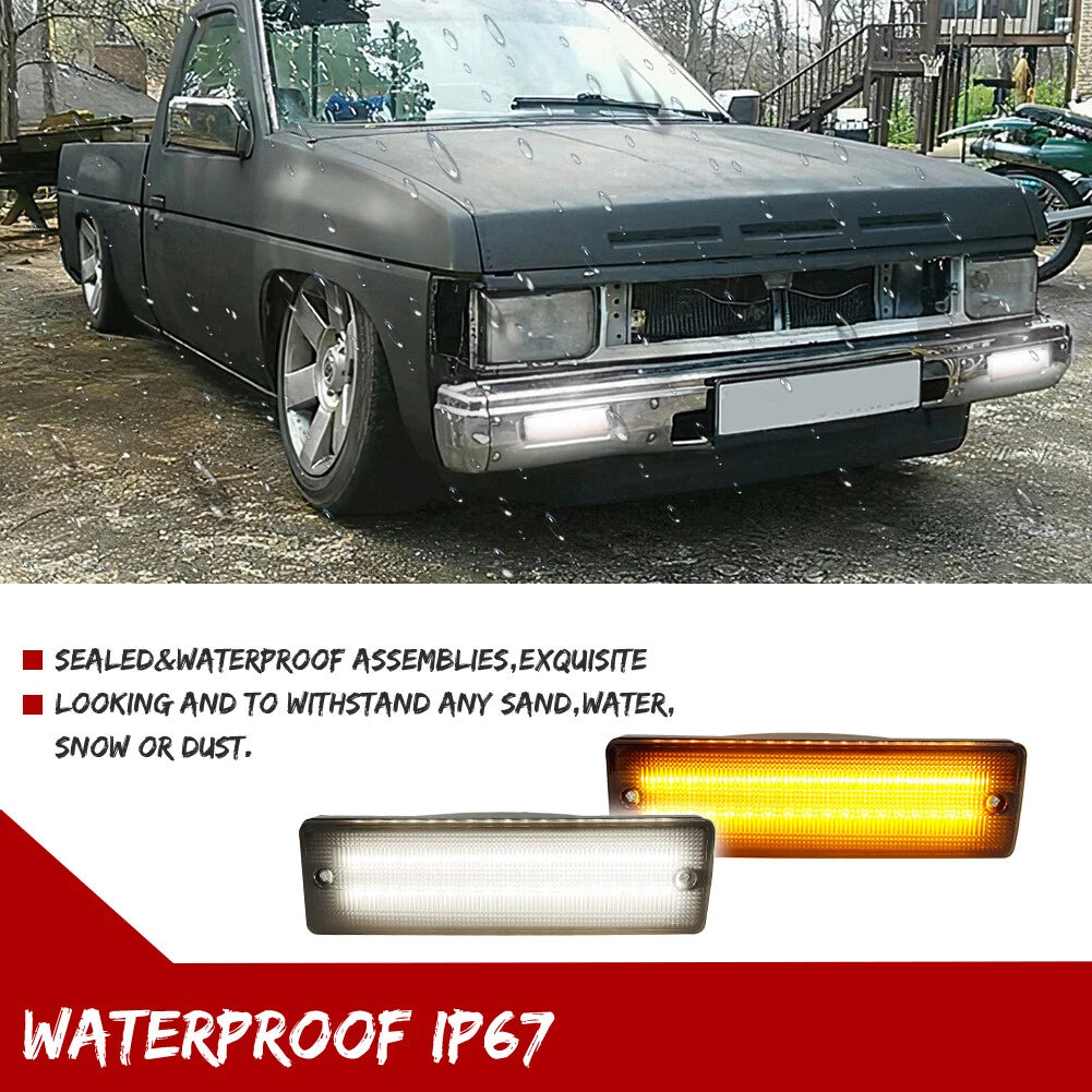 Front Bumper DRL Turn Signal Lamp for Nissan D21 Hardbody, Pathfinder