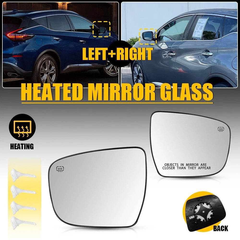 Heated Mirror Glass Set for Nissan Pathfinder Rogue Murano (2017–2020)