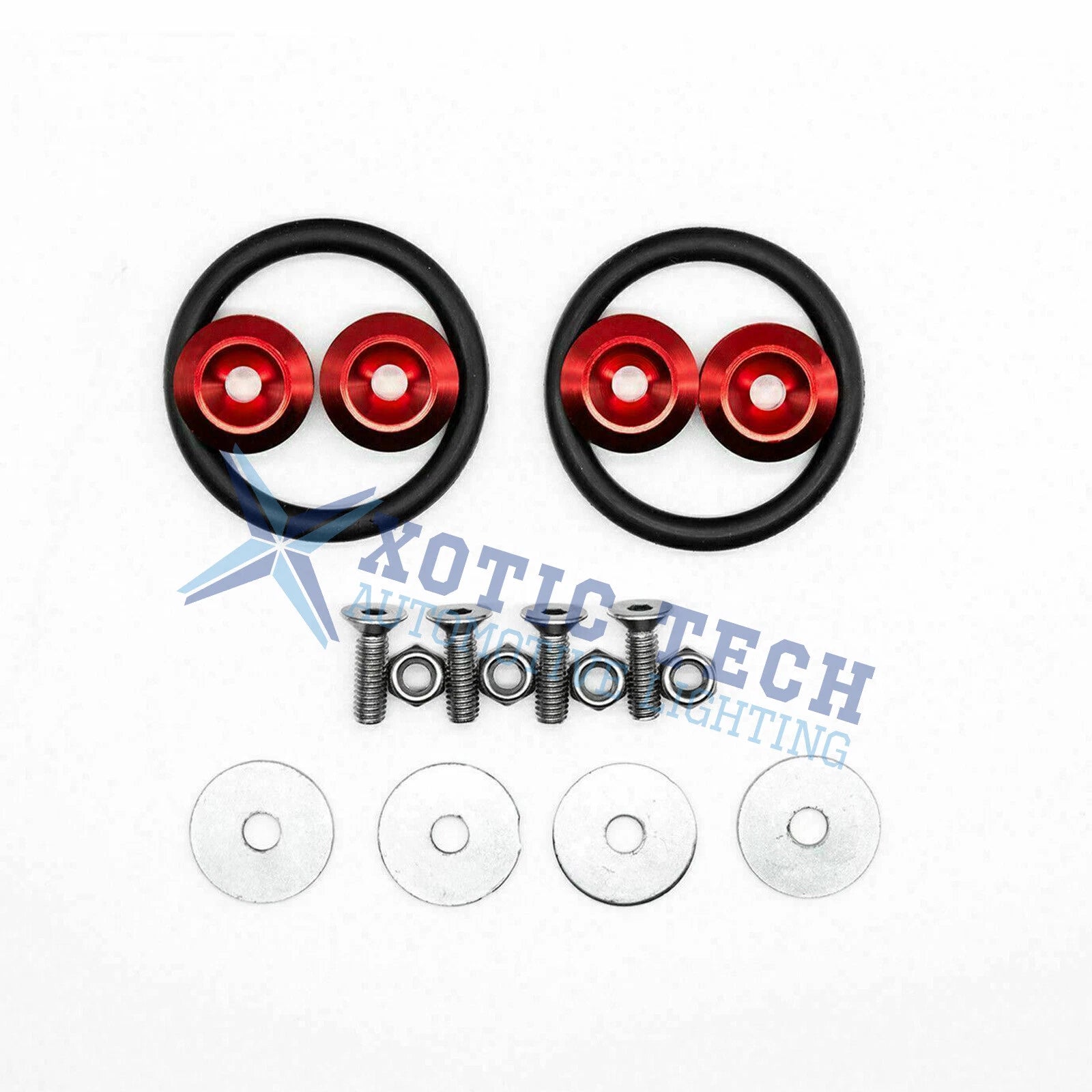 Chrome Red Quick-Release Fastener Kit for Dodge Bumpers (2015-2021)
