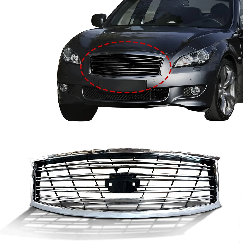 Chrome Front Bumper Upper Grille for Infiniti M37 M56 (2011–2013)