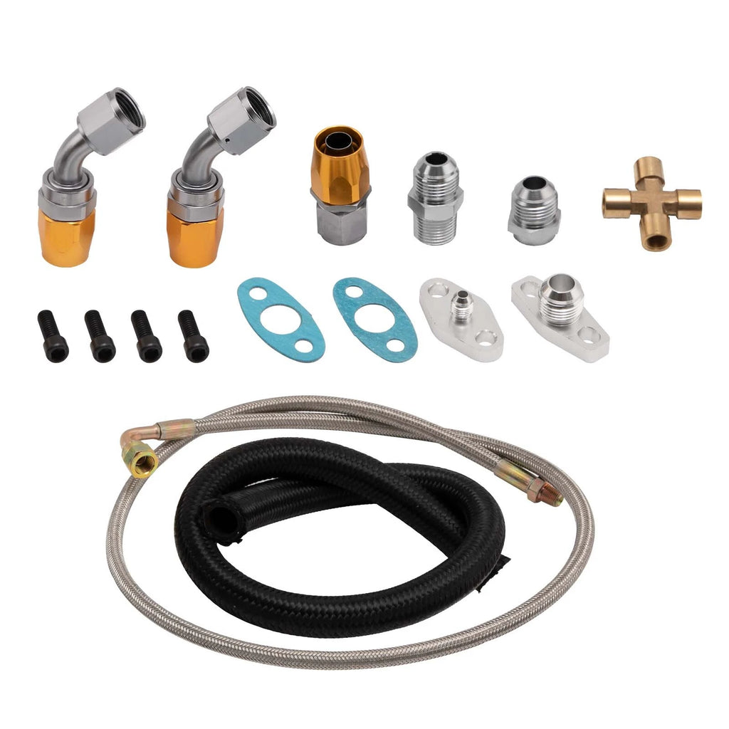 Turbo Oil Feed & Drain Return Line for Ford T3 GT35 GT30 GT3582 GT3076