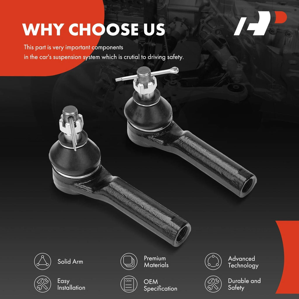 2X Front Side Outer Tie Rod Ends for Kia Spectra (2000-2004) Sephia (1994-2001)