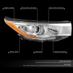 Chrome Housing Amber Corner Headlamp for Toyota Highlander (2014–2016)