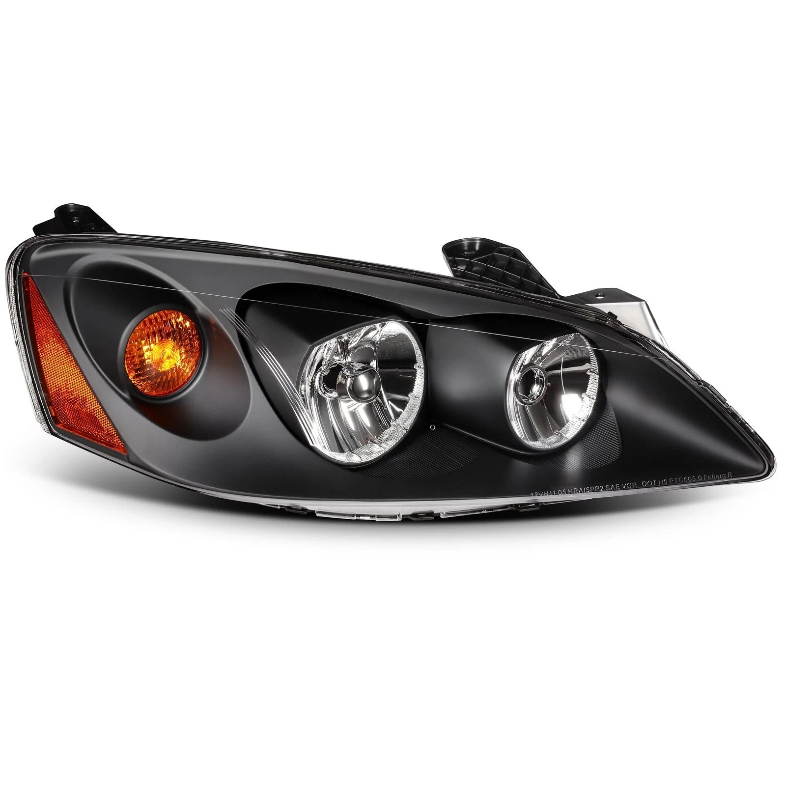 2X Headlight Assembly for Pontiac G6 (2005–2010) - Black Amber
