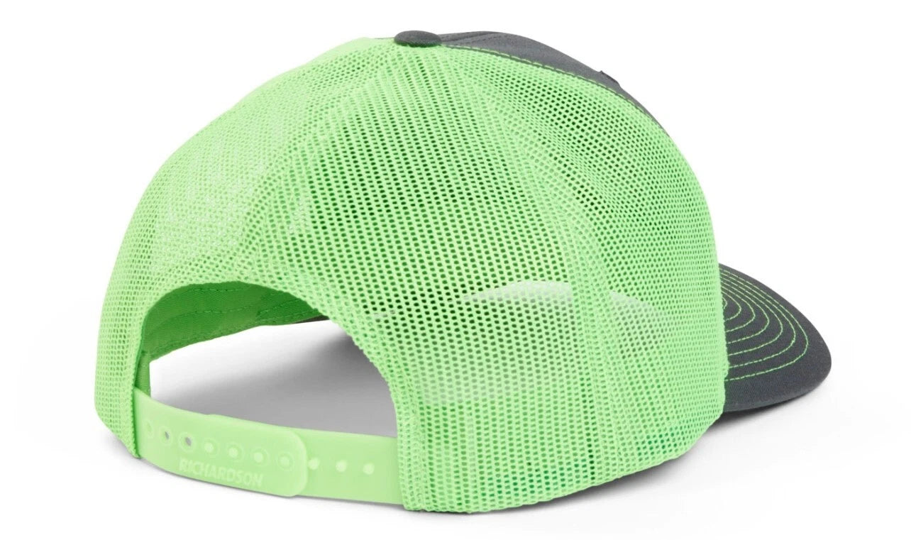 Charcoal/Neon Green Mesh Cap for Peterbilt Trucks Richardson 112