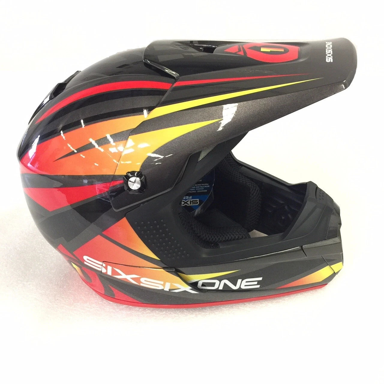 Fenix Shards Helmet for SixSixOne Motocross ATV Off Road (Adult, Black Red)