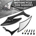 Axe Black Triangle Anti-Glare Side View Mirrors for Universal Naked Bike Cruiser