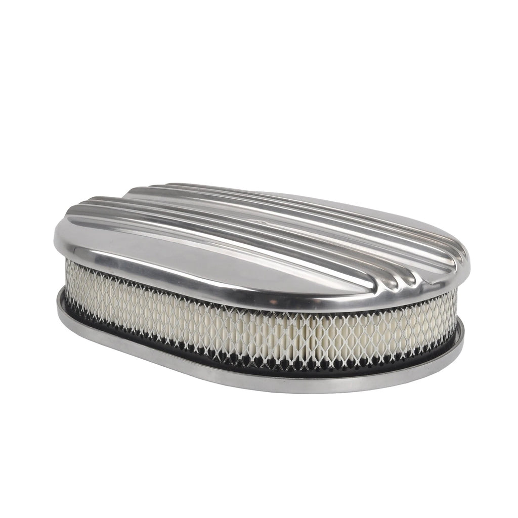12" Oval Half Finned Air Cleaner Assembly for Ford Chevy