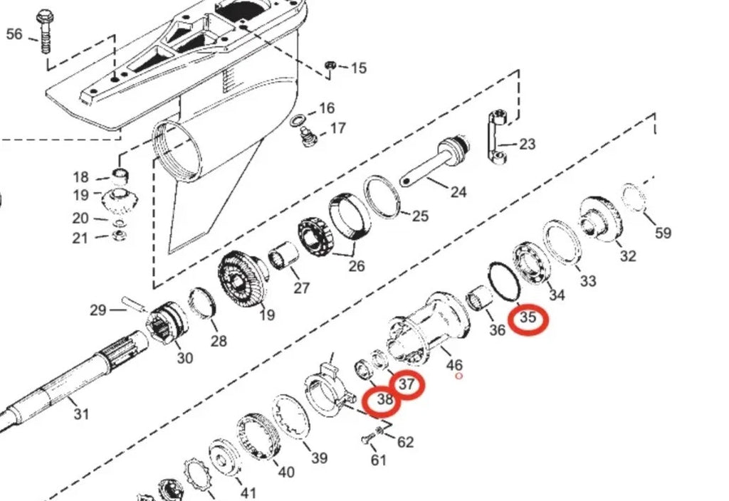 Lower Unit Seal Kit for Mercruiser (26-14077, 26-12224, 25-896524, 8M0058390)