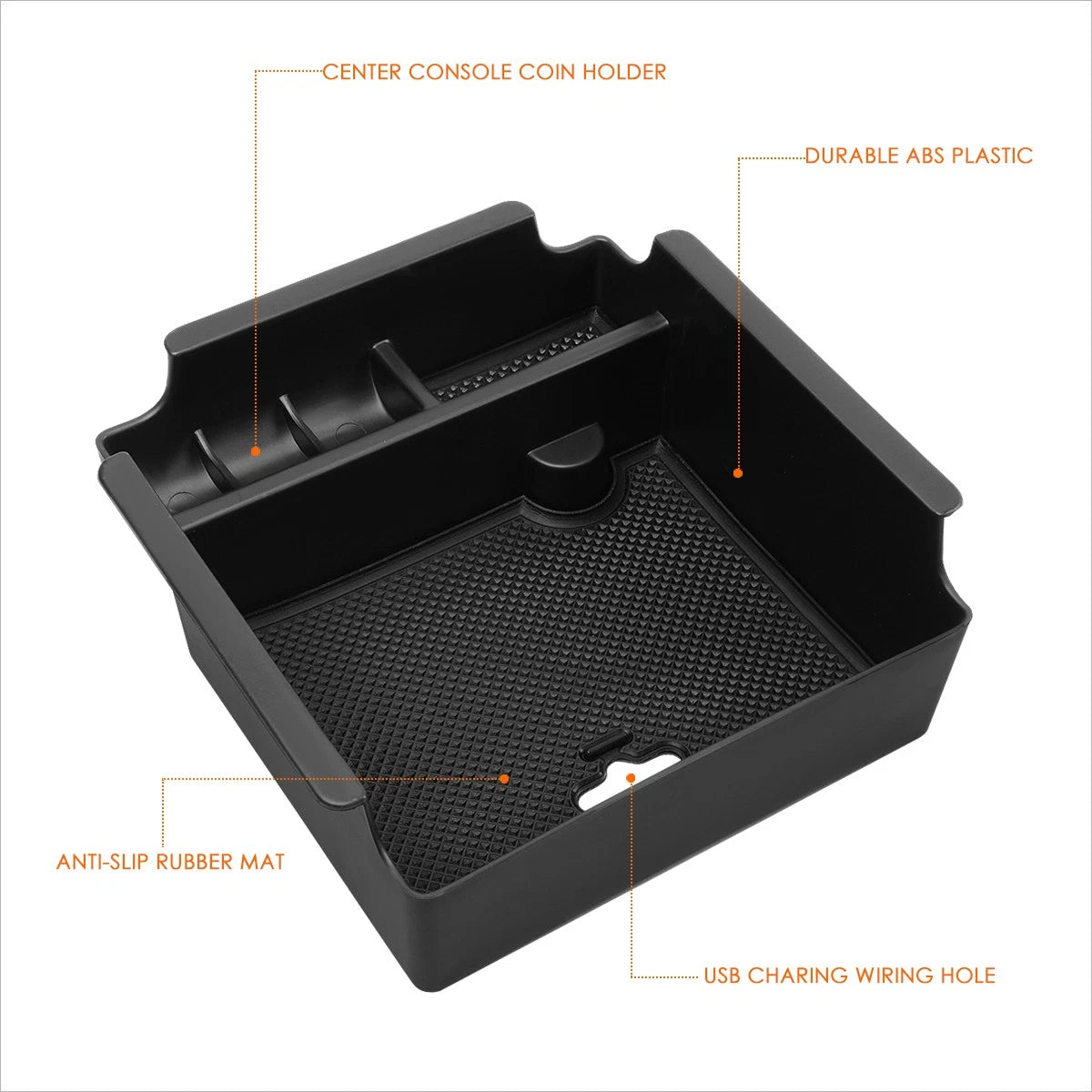 ABS Center Console Storage Box Armrest Organizer Tray for Nissan Maxima (2016–2017)