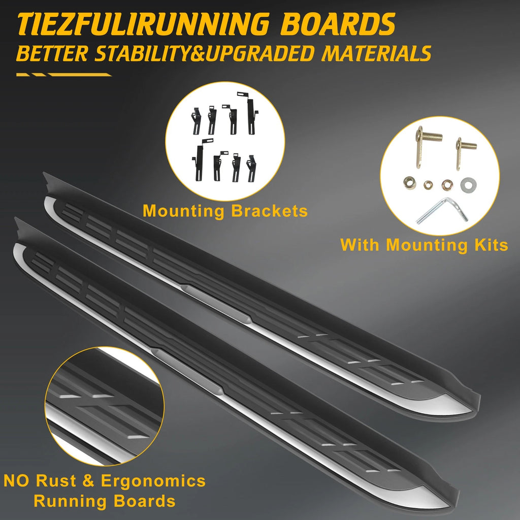 Set of 2 Silver Running Boards for Toyota Highlander (2022–2024)
