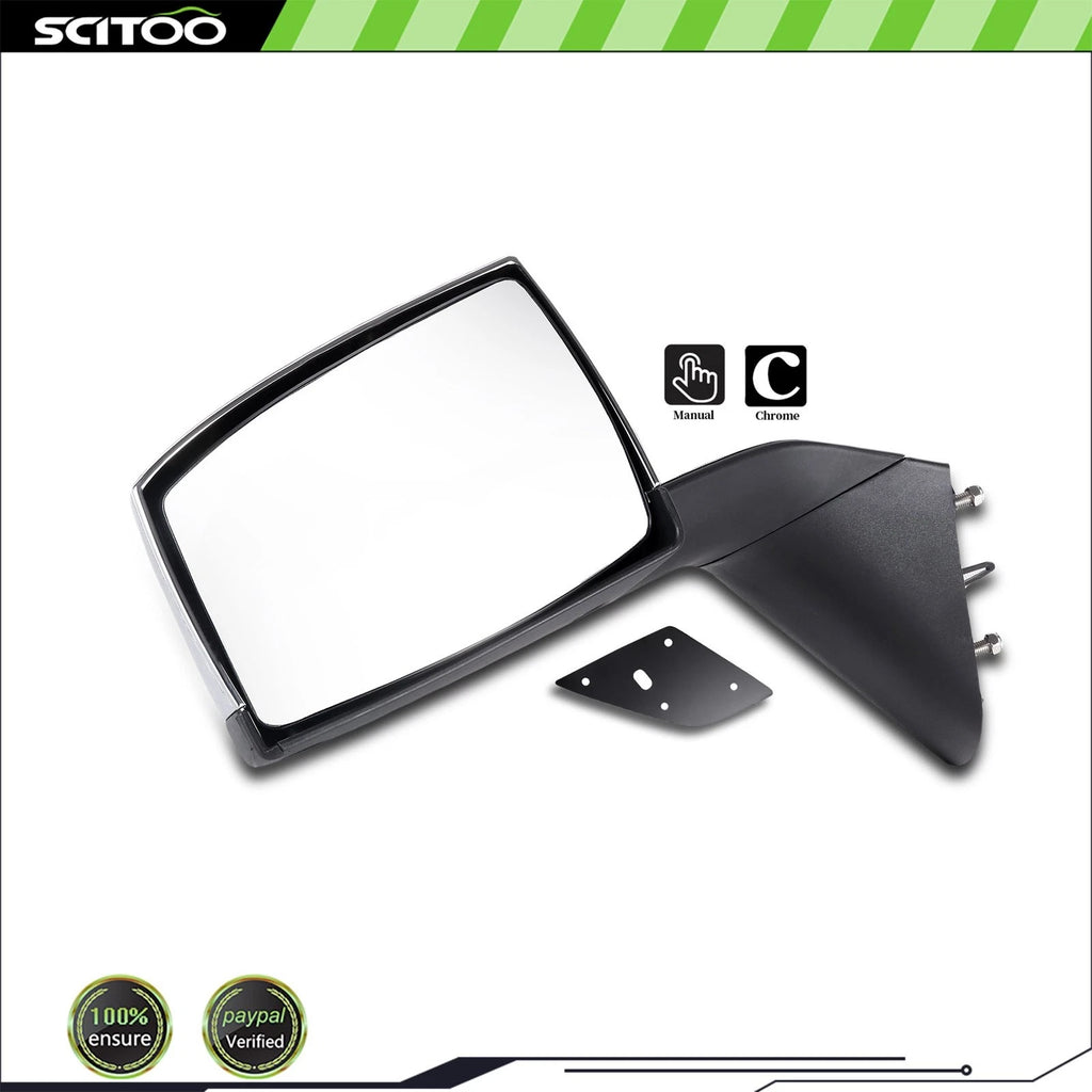 Chrome Manual Mirror for Volvo VNL (2004–2016) LH Side Hood 82361058 82361050