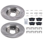 Set of 2 Rear Brake Rotors + Ceramic Brake Pads for Honda Civic (2006–2015)