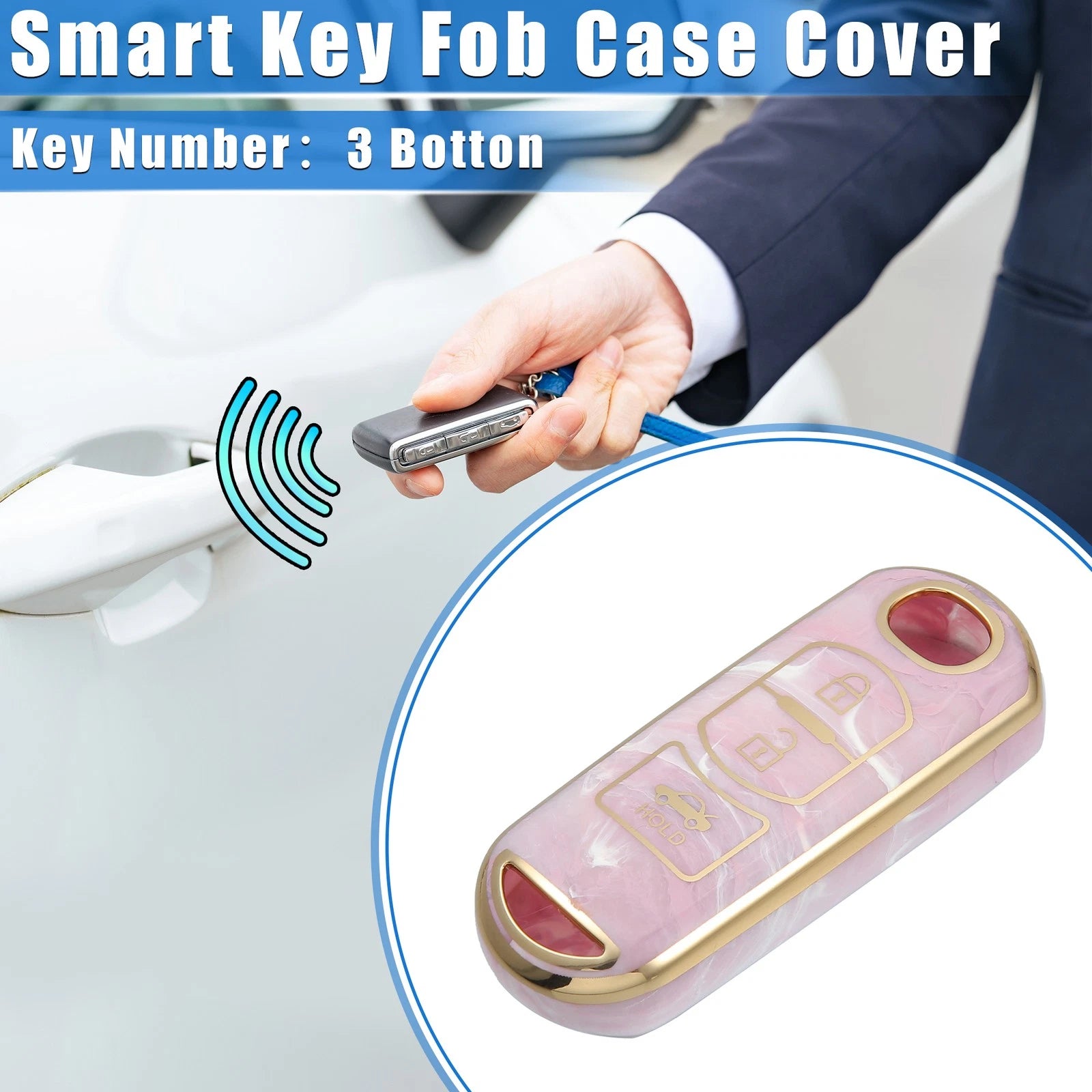3X Remote Smart Key Fob Cover Case for Mazda CX-3 CX-4 CX-5 (TPU Pink)