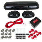 3pc Smoked Lens Cab Roof Marker Running Lights w/Amber LED for Truck SUV