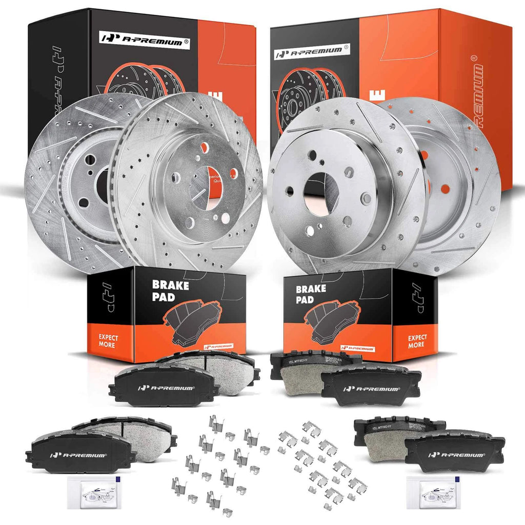 Front & Rear Brake Rotors & Ceramic Pads for Toyota RAV4 (2006-2018)