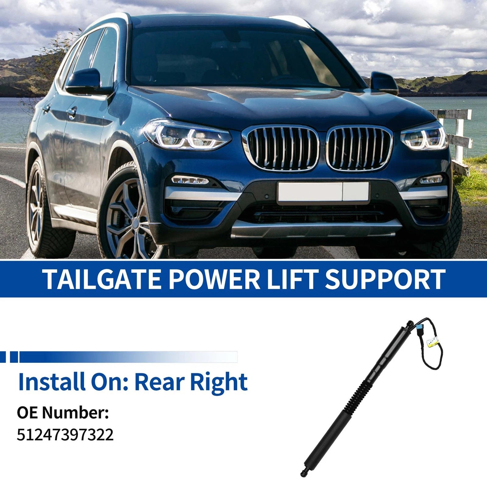 Rear RH Tailgate Power Lift Support for BMW X3 G01 F97 (2018–2020) No. 51247397322