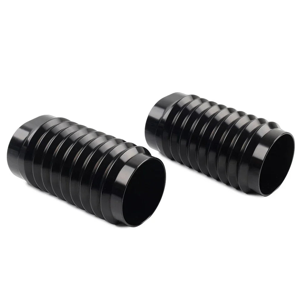 Black Retro Fork Boot Slider Covers for Harley Tour Road Street Tri Glide FLHR (2009-2023)