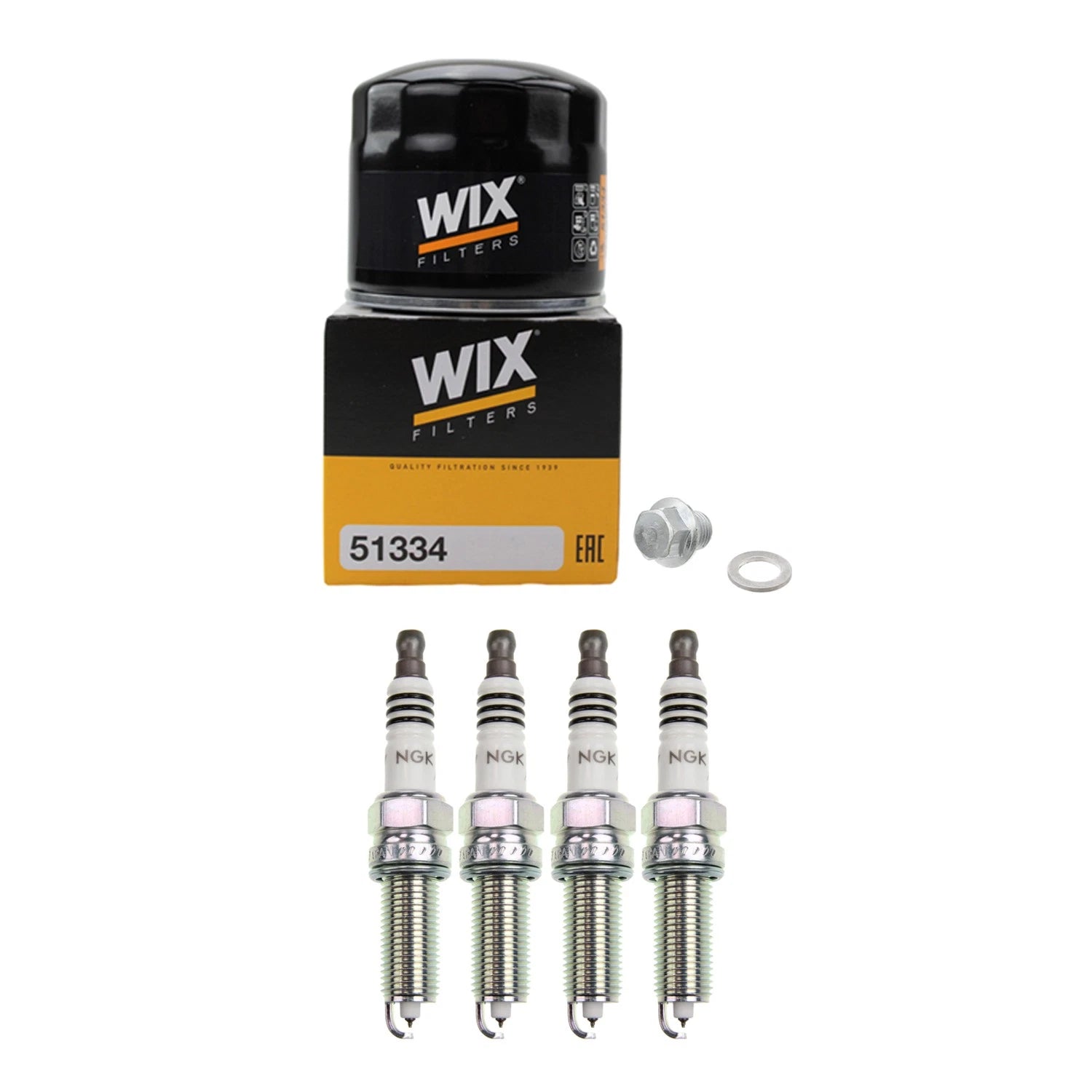Wix Engine Oil Filter & NGK 4 Iridium IX Spark Plugs for Kia Rio (2012–2017)