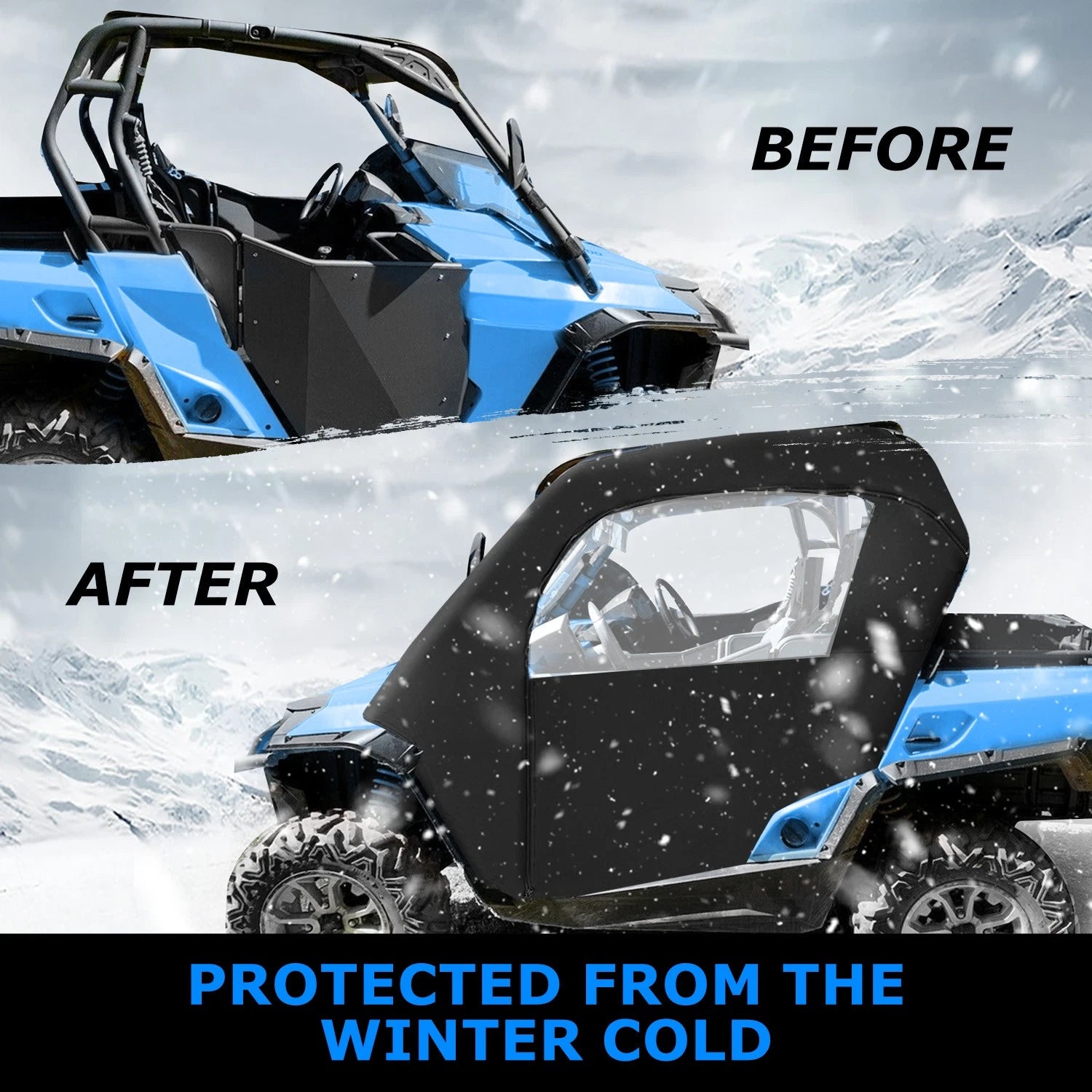 Set of 4 Soft Doors & Rear Panel Cab Enclosures for Can-Am Commander 800/1000 (2011–2020)