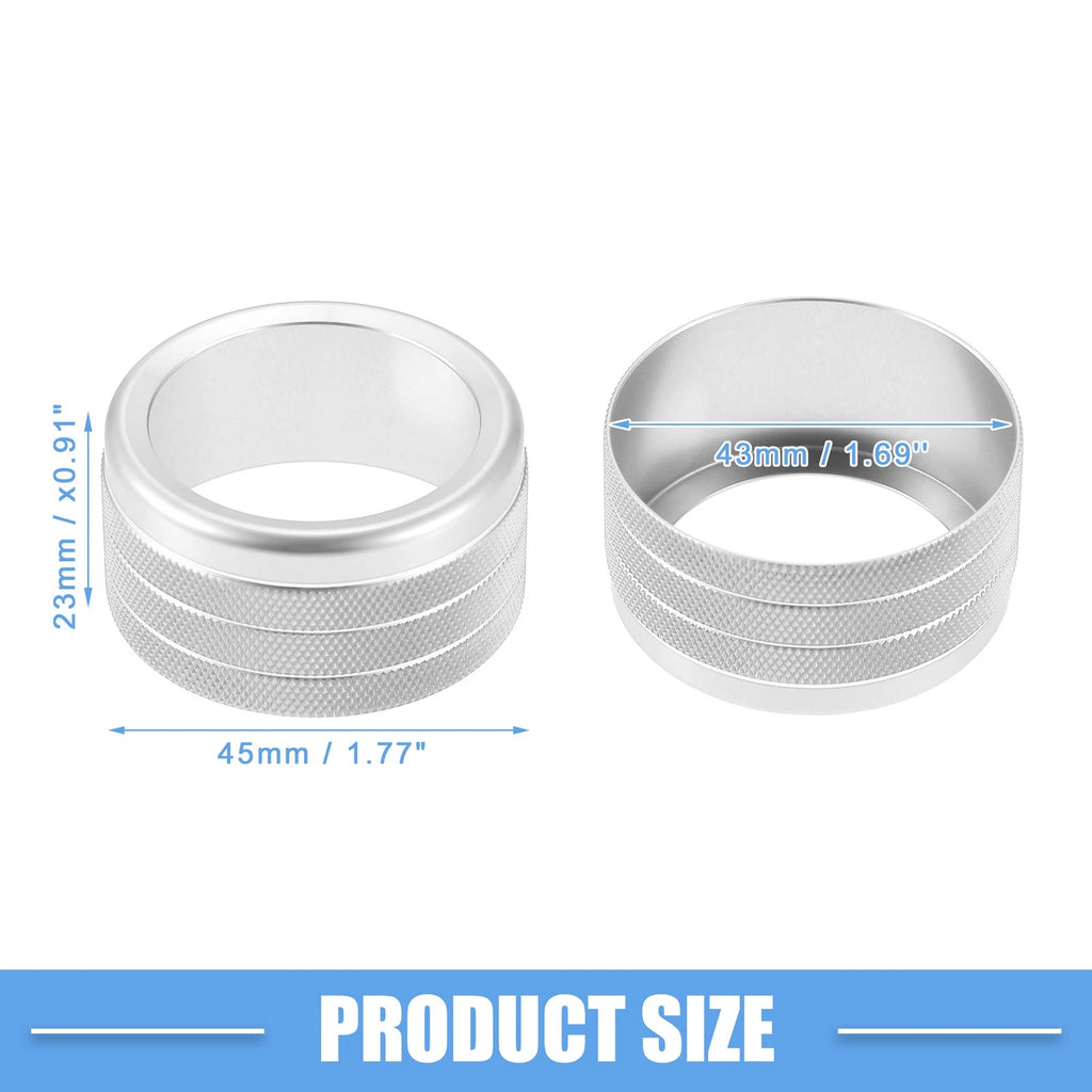 Set of 2 AC Control Switch Knob Covers for Toyota Tundra (2014–2021) Silver Tone