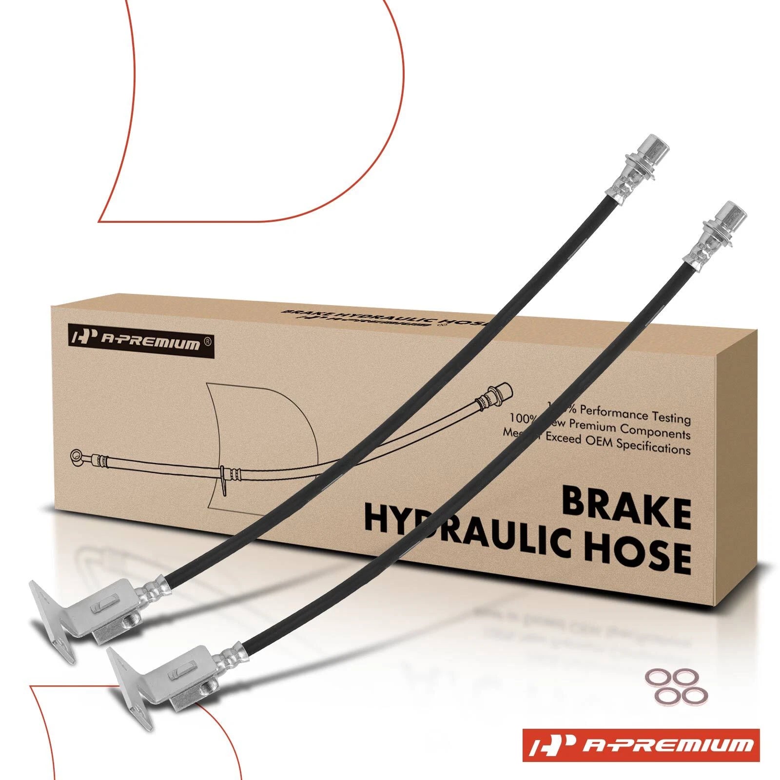 2X Rear Inner Brake Hydraulic Hose for Chevy Silverado 3500 HD (2011â2014)