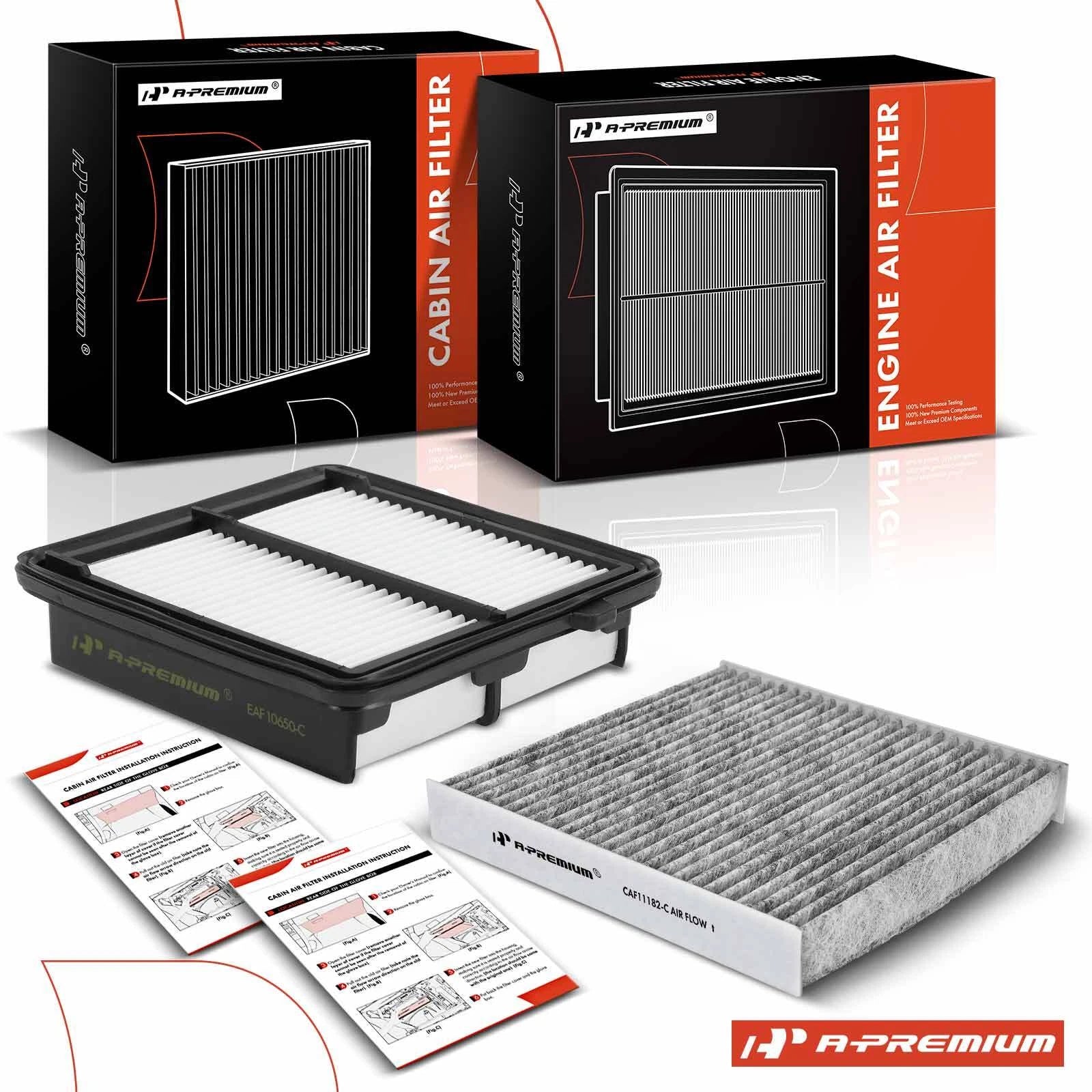 Activated Carbon Engine & Cabin Air Filter for Honda Fit (2009–2014)