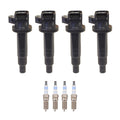 Set of 4 Ignition Coils & Spark Plugs for Ford Fusion MKZ (2006–2012)