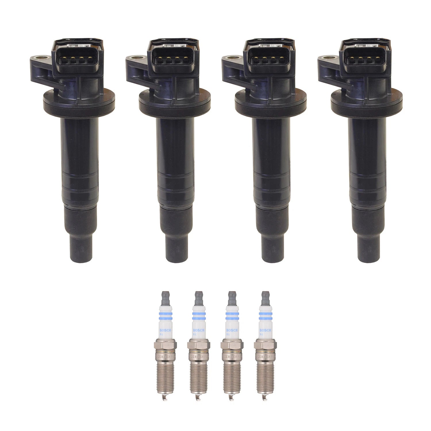 Set of 4 Ignition Coils & Spark Plugs for Ford Fusion MKZ (2006–2012)