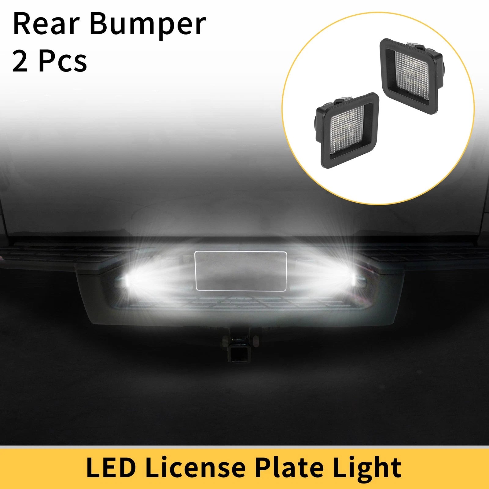 2X License Plate Light Tag Lamp White for Ford F-150 (2015–2023)