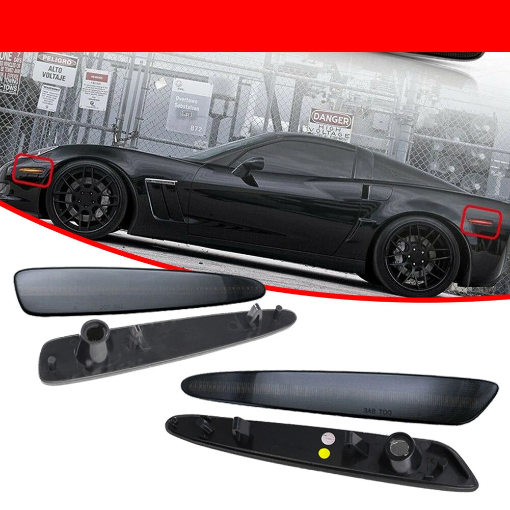 Smoked Lens Side Marker Housings for Chevrolet C6 Corvette (2005–2013)