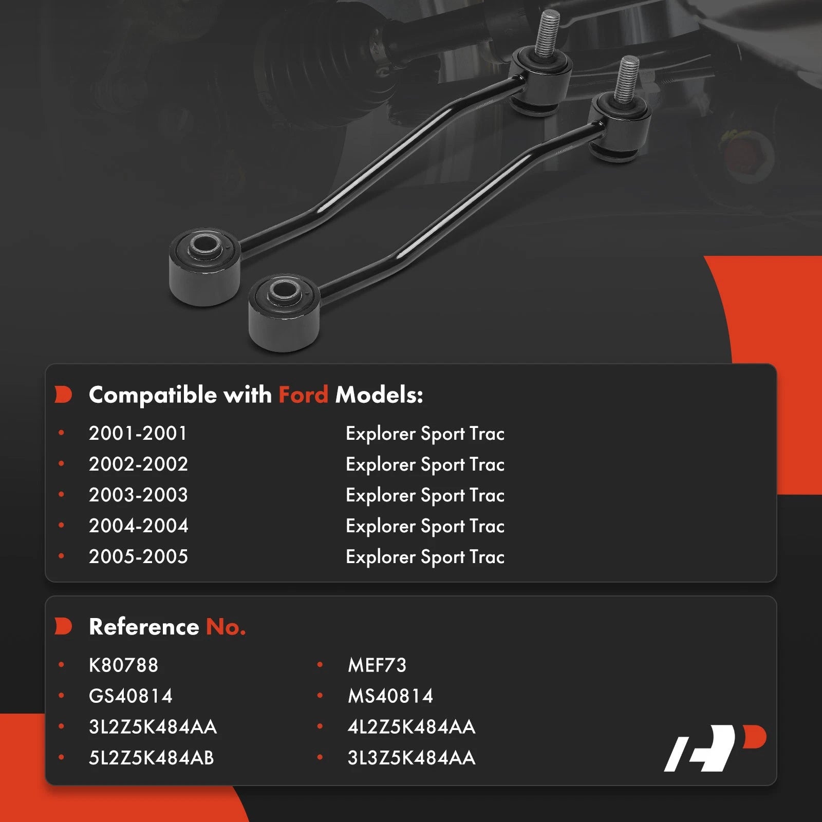 2X Rear Side Sway Bar Link for Ford Explorer Sport Trac (2001–2005)