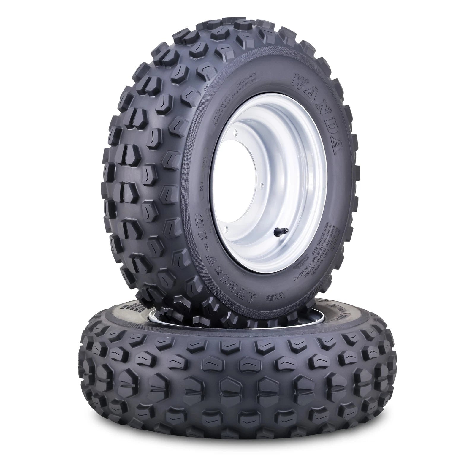 2 Wanda ATV Tire Assembly 21X7-10 4/156mm PCD 2+3 Offset for ATV